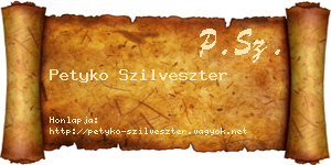 Petyko Szilveszter névjegykártya