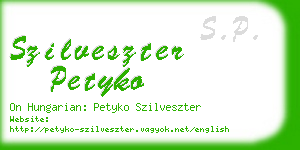 szilveszter petyko business card